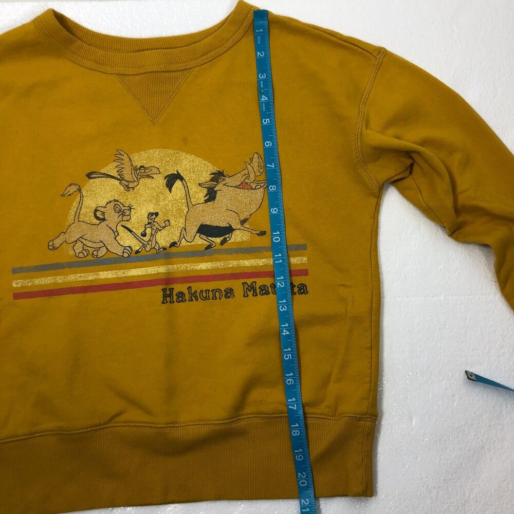 Disney The Lion King Sweatshirt Hakuna Matata Mustard Yellow Small - Picture 7 of 8
